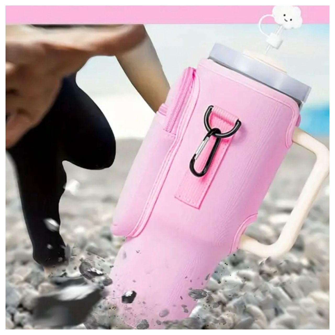 Water Bottle Holder with Detachable Strap
